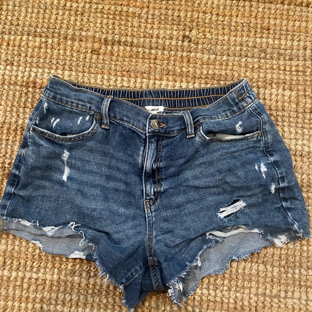 Aerie dark blue Distressed Denim Women's Shorts